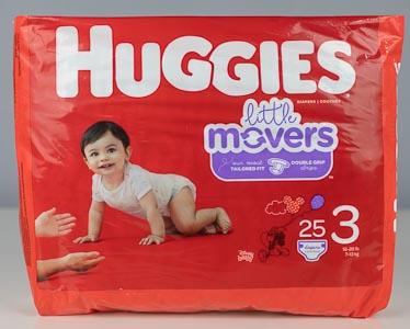 Huggies Little Movers bag of diapers