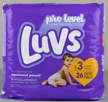 Luvs Por Level bag of diapers