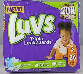 Luvs Triple Leakguards bag of diapers