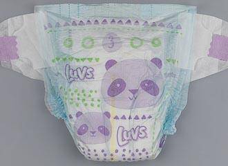 Luvs Triple Leakguards purple panda design