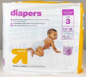 Target Up and Up bag of diapers